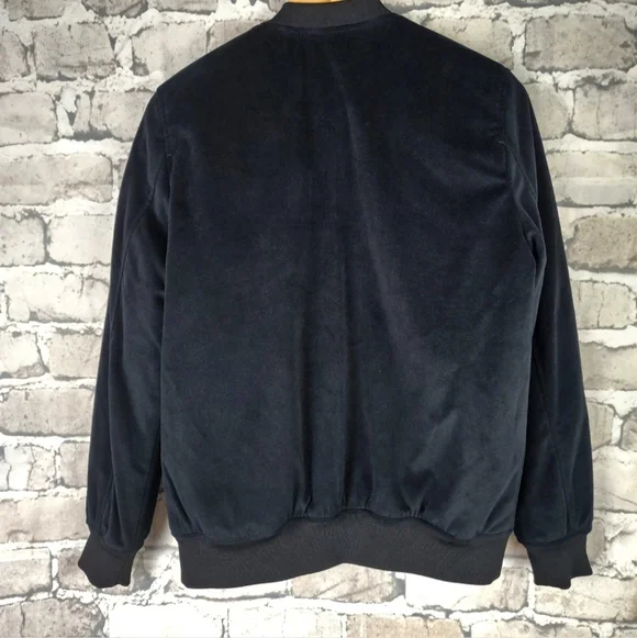 Zara Boy Velveteen Zip Front Bomber Jacket Black Size 13/14 - Picture 7 of 10